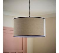 Valuelights Kiara Large 45Cm Linen Navy Trim Inner Easy Fit Lamp Shade And Bulb