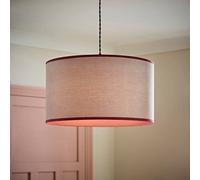 ValueLights Kiara Woven Easy Fit Shade with Pink Colour Match Trim Inner & Bulb in Cream | Size: Large ValueLights Cream Large