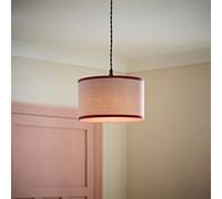 ValueLights Kiara Woven Easy Fit Shade with Pink Colour Match Inner & Trim in Cream | Size: Small ValueLights Cream Small