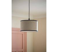 Valuelights Kiara Large 45Cm Linen With Navy Trim Inner Easy Fit Lamp Shade