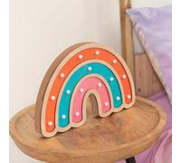 ValueLights | Kids Wooden Rainbow Table Lamp Battery Powered, Wall/Table Nursery Bedroom Night Light | Table Lamps & Home Improvements Essential