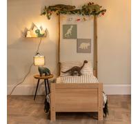 ValueLights | Kids Green and Grey Dinosaur Design Plug in Wall Light with Shelf and Pull Cord Switch Children's Bedroom Light | Wall Lights & Home Improvements Essential