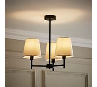 Valuelights Kincaid 3 Arm Tapered Shade Chandelier Style Ceiling Light In Black Black