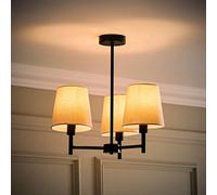 ValueLights | Kincaid 3 Arm Matte Black Tapered Shade Chandelier Style Ceiling Light with Bulbs | Ceiling Lights, Home Décor & Improvement Essential