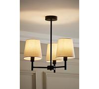 ValueLights | Kincaid 3 Arm Matte Black Tapered Shade Chandelier Style Ceiling Light | Ceiling Lights, Home Décor & Improvement Essential | Mains Wired