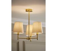 ValueLights | Kincaid 3 Arm Brushed Gold Tapered Shade Chandelier Style Ceiling Light with Bulbs | Ceiling Lights, Home Décor & Improvement Essential | Mains Wired