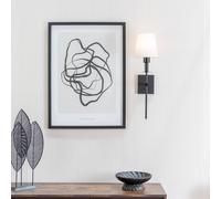 Valuelights Kincaid Rechargeable Single Easy Fit Dimmable Remote Control Wall Light With Shade In Black Black One Size
