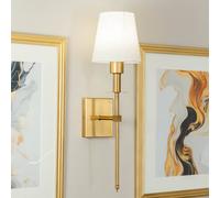 Valuelights Kincaid Rechargeable Single Easy Fit Dimmable Remote Control Wall Light With Shade In Metallic Gold Metallic Gold