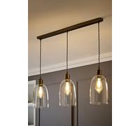Valuelights Kira Glass Cloche Dome 3 Drop Bar Diner Ceiling Pendant Light In Bronze Bronze One Size
