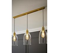 ValueLights Kira Glass Cloche Dome 3 Drop Bar Diner Ceiling Pendant Light in Gold ValueLights Gold