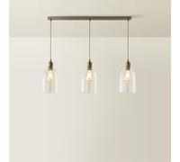 ValueLights Kira Glass Cloche Dome 3 Drop Bar Diner Ceiling Pendant Light & Bulbs in Bronze ValueLights Bronze