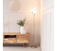 ValueLights | Traditional Silver 3 Arm Floor Lamp with White Frosted Glass Shades | Floor Lamps & Torchieres, Home Décor & Improvement Essential