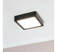 ValueLights | 25cm Square Bathroom Ceiling Light Fitting IP44 24W Integrated LED Recessed | Close-to-Ceiling Lights, Home Décor & Improvement Essential | Black