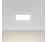 ValueLights | 25cm Square Bathroom Ceiling Light Fitting IP44 24W Integrated LED Recessed | Close-to-Ceiling Lights, Home Décor & Improvement Essential | White | Mains Wired