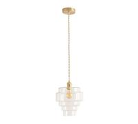 Lane Glass 5 Tier Shade Brushed Gold Single Ceiling Pendant Light ValueLights Clear One Size