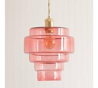 ValueLights | Lane Pink Glass 5 Tier Layered Easy Fit Ceiling Pendant Lamp Shade | Shades, Home Décor & Improvement Essential | 235mm Shade Width