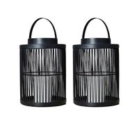 Lantern 2 Pack Black Outdoor Decorative Light ValueLights Black One Size