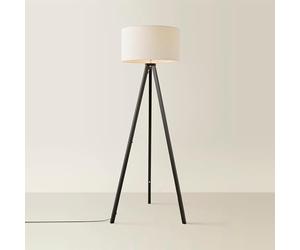 ValueLights | Large Black Wood Tripod Design Floor Lamp with a Cream Boucle Shade | Floor Lamps, Home Décor & Improvement Essential