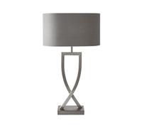 ValueLights | Large Silver Chrome Metal Bedside Table Lamp with a Grey Oval Lampshade Bedroom Living Room Hallway Light | Table Lamps, Home Décor & Improvement Essential