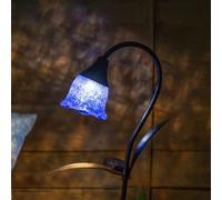 Valuelights Large Solar Powered Outdoor Garden Blue Tulip Lantern Spike Light Floral Stake Light