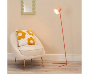 Valuelights Lark Coral Peach Metal Task Slimline Floor Lamp