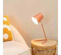 ValueLights Lark Coral Peach Metal Reading LED Table Lamp - Pink - Wilko