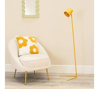 Mustard Metal Floor Lamp with Tapered Dome Shade Living Room Office Task Light