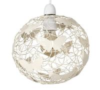 ValueLights Cream Butterfly Lattice Wire Ball Pendant Shade - Size: 20 x 22 x 22cm - Wilko