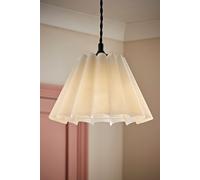 ValueLights | Easy Fit White Petal Pleated Fabric Scallop Tapered Light Shade Bedroom Hallway Lampshade | Shades, Home Décor & Improvement Essential | 250mm Shade Width