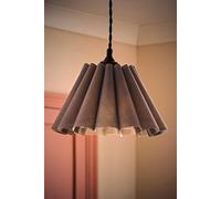 ValueLights | Easy Fit Grey Petal Pleated Fabric Scallop Tapered Light Shade Bedroom Hallway Lampshade | Shades, Home Décor & Improvement Essential | Included LED Bulb | 250mm Shade Width