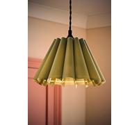 ValueLights | Easy Fit Sage Green Petal Pleated Fabric Scallop Tapered Light Shade Bedroom Hallway Lampshade | Shades, Home Décor & Improvement Essential | Included LED Bulb