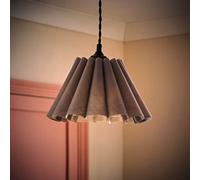 Valuelights Lauren Grey Fabric Pleated Scallop Edge Tapered Ceiling Floor Table Lamp Shade And Bulb (D)25Cm