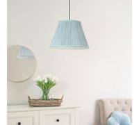 ValueLights | Large Easy Fit Blue Gathered Pleated Fabric Tapered Light Shade for Ceiling Floor Table Lamp | Lamp Shades, Home Décor & Improvement Essential | Includes Bulb | 41cm Shade Width