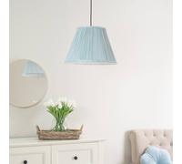 Valuelights Laurenne Tapered Blue Pinstripe Fabric Pleated Easy Fit Large Lamp Shade (D)41Cm
