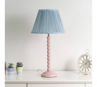 Valuelights Laurenne Tapered Blue Pinstripe Fabric Pleated Easy Fit Small Lamp Shade Blue