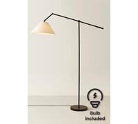 Valuelights Layla Adjustable Angled Floor Lamp With Tapered Linen Shade And Bulb In Black Black One Size