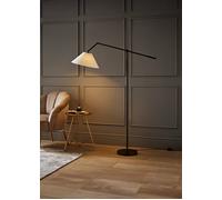 Valuelights Layla Adjustable Angled Floor Lamp With Tapered Linen Shade And Bulb In Black Black One Size