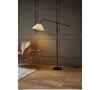 Valuelights Layla Adjustable Angled Floor Lamp With Tapered Linen Shade And Bulb In Black Black One Size