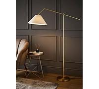 ValueLights | Layla Brushed Gold Adjustable Floor Lamp with Linen Shade | Floor Lamps, Home Décor & Improvement Essential