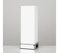 MiniSun | Modern Chrome and White Frosted Glass Touch Table Lamps with USB Charging Port | Table Lamps, Home Décor & Improvement Essential | Set of 2