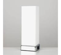 MiniSun | Modern Chrome and White Frosted Glass Touch Table Lamp with USB Charging Port | Table Lamps, Home Décor & Improvement Essential