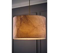 Leanne Marble Effect Drum Easy Fit Ceiling Pendant Lamp Shade and Bulb ValueLights Stone One Size