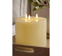 MiniSun | Large 3 Wick Bright LED Flickering Real Wax Flameless Candle Light | Candle Lights, Home Décor & Improvement Essential | Includes Remote Control