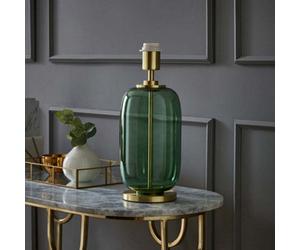 Valuelights Leigh Forest Green Glass And Gold Detail Table Lamp Base