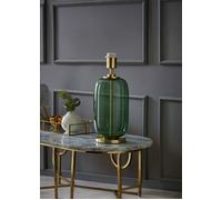 Leigh Glass with Gold Trim Table Lamp Base ValueLights Bottle Green One Size