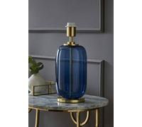 Valuelights Leigh Glass With Gold Trim Table Lamp Base In Navy Navy