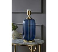 ValueLights Leigh Glass with Gold Trim Table Lamp Base in Navy ValueLights Navy