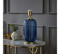 Valuelights Leigh Navy Blue Glass And Gold Detail Table Lamp Base