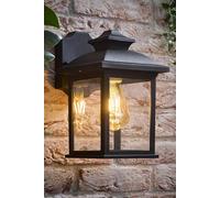 ValueLights Leo Matte Black Traditional Lantern IP44 Outdoor Wall Light ValueLights Black