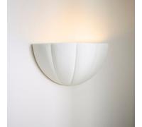 Valuelights Leonardo Paint-Me Plain Ceramic Scallop Flush Wall Sconce Light